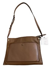 Sandro Paris Womens Bianca Leather Crossbody Purse Brown Free Shipping