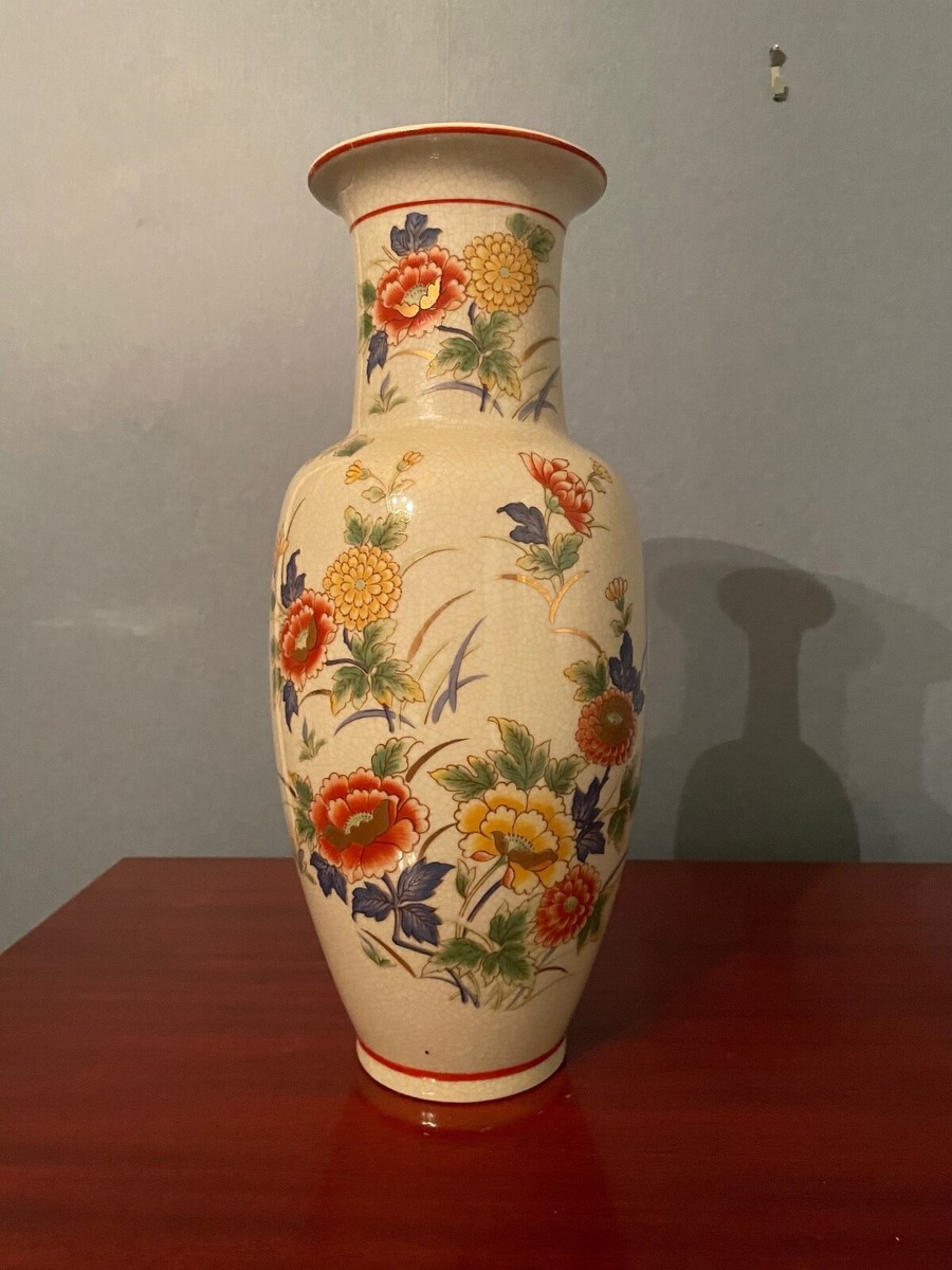 Japanese Vintage Vase AD1800~ 江戸後期_花器_貫入 Vase Andrea by Sadek, Made in Japan 14 inches tall | eBay
