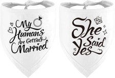 Wedding Engagement Gift, 2 Dog Bandana "My Humans Are Getting Married" Wedding