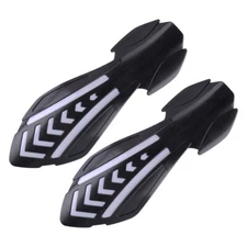 2x Motorcycle Handlebar Hand Grips Guard with Flowing Light Indicator