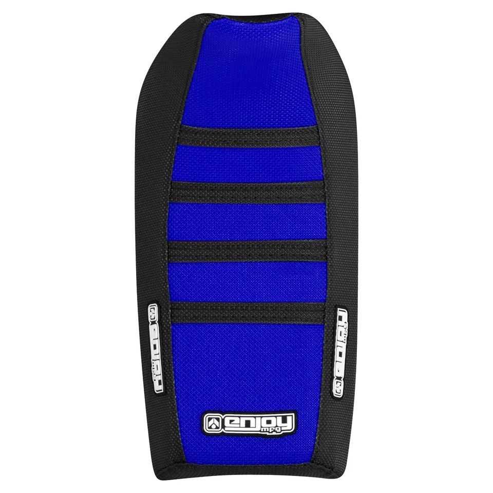 Cubierta de asiento con pinza de tracción alta Yamaha PW 50 NEGRA/AZUL/NEGRA costillas #91 Foto 3 de 4