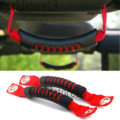 Red Rear Side Grab Bar Handles Headrest Handles fits 2007-2018 Jeep Wrangler JK Red Rear Side Grab Bar Handles Headrest Handles fits 2007-2018 Jeep Wrangler JK