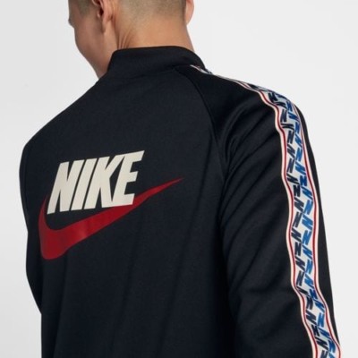 NIKE SPORTSWEAR NSW TAPED TRACK JACKET BLACK BLUE RED WHITE AJ2681