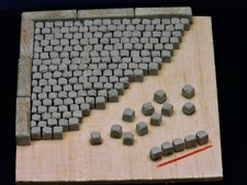 Diorama Zubehör, 700 Keramik Pflastersteine klein, granit grau 1:35