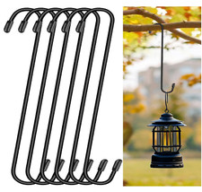 6 Pack 12 inch Extra Large S Hooks Black Heavy Duty Long S Hooks for Hanging Pla
