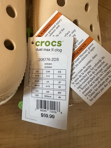 Crocs Duet Max II 2 Clog Shitake Men 14 Unisex Slip On Casual Sandal 2087762DS - Picture 6 of 10