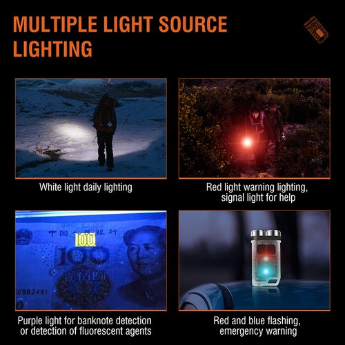 V3-V1 900 Lumens USB Type-C Rechargeable Mini Keychain EDC Flashlight Work Light - Picture 9 of 15