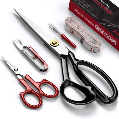 Fabric Scissors Tailor Sewing Shears - 9 Inch Heady Duty Scissors for Fabric ...