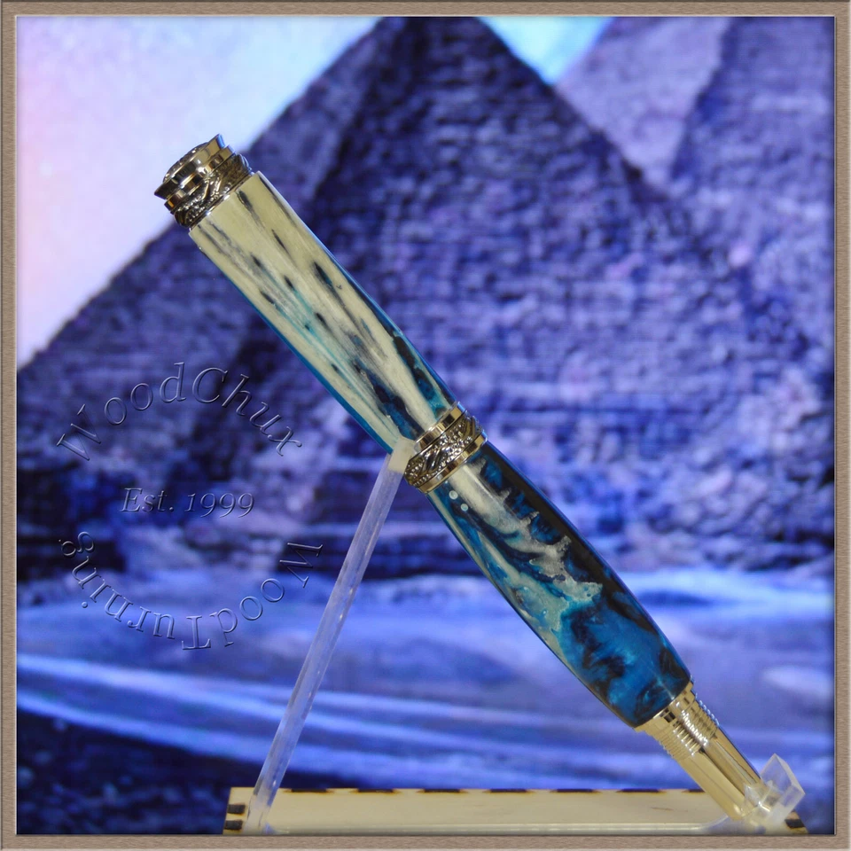 Pluma hecha a mano escritura bolígrafo fuente cocodrilo mandíbula hueso plumas VIDEO 1508 Foto 2 de 4