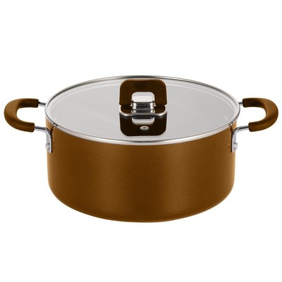 NutriChef 5qt Non-Stick Casserole w/ Lid, PFOA Free, & Silicone Handles