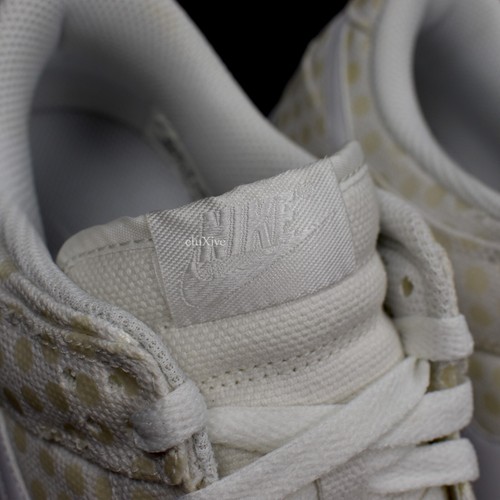 NWT Nike Dunk Low White Canvas Polka Dot Sneakers Fragment 10.5 W 9 M AUTHENTIC - Picture 9 of 12