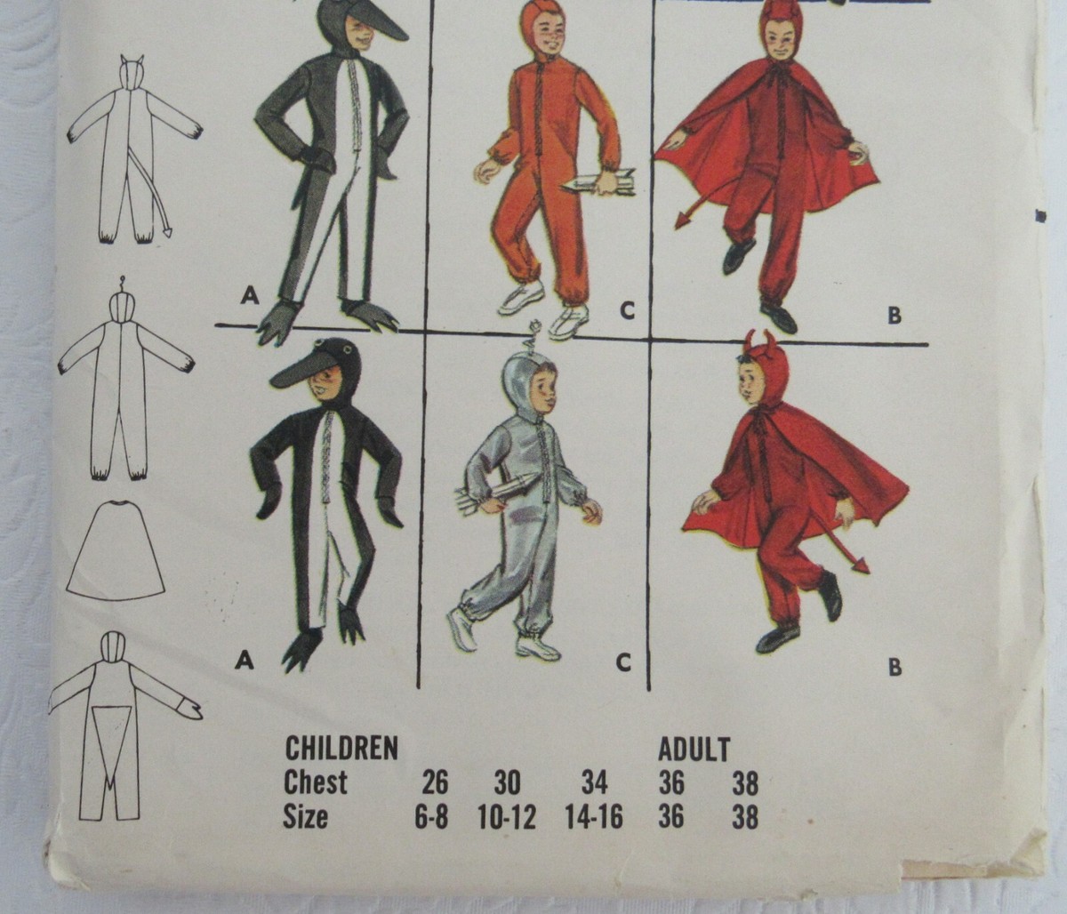 Butterick 3274 Costume Sewing Pattern Penguin Devil Alien Sz. 6-8
