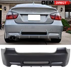 Fits 06-11 BMW E90 3-Series M3 Style Rear Bumper Diffuser Cover Unpainted PP