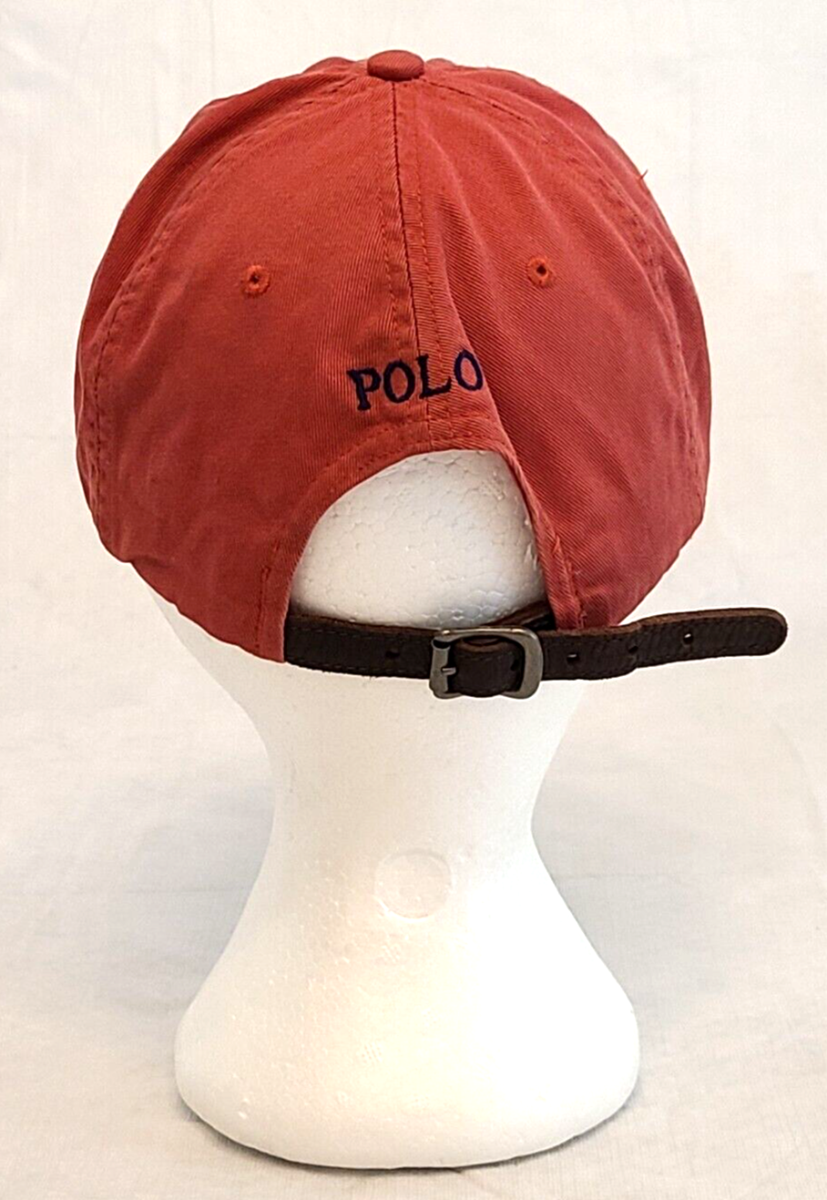 Cappello berretto Polo Ralph Lauren Pony stile vintage papà pelle rosso strapback anni 90