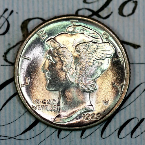 * 1929-D * SUPERB+ GEM BU MS MERCURY SILVER DIME * FROM ORIGINAL COLLECTION