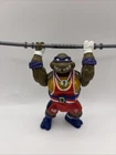 VTG 1992 TMNT Turtle Games Donatello Weightlifter Action Figure + Barbell Rare