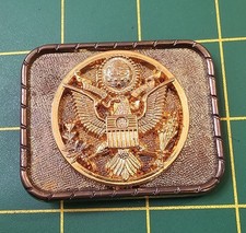 Patriotic United States of America Seal Two Tone Eagle Shield Belt Buckle