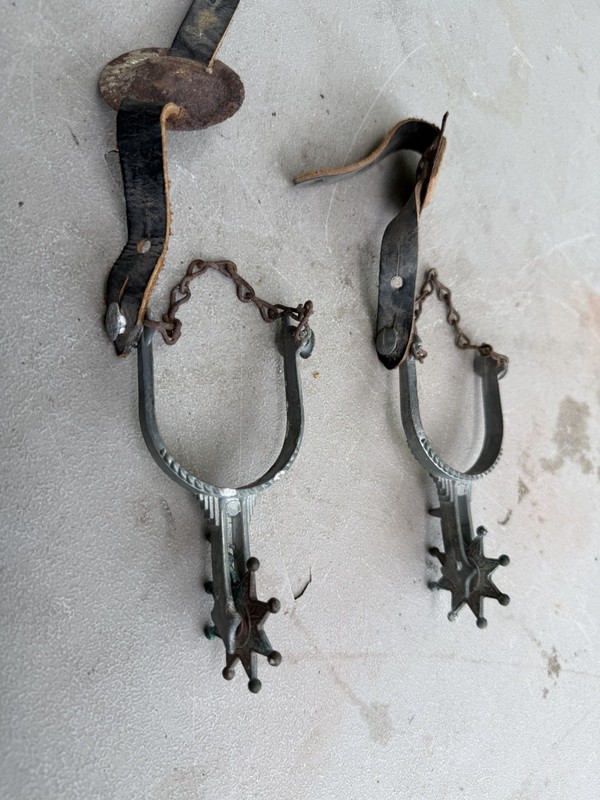 Vintage Toy Boot Spurs Metal Kids Cowboy Boot Spurs Buckin' Bronc