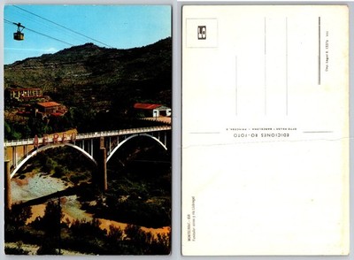 Montserrat Aeri Cable Car Llobregat River Bridge Spain Postcard 1960s Otto Reuss