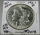 1921-P MORGAN SILVER DOLLAR FROM ORIGINAL BANK BAG GEM BU US MINT #2014