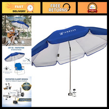 Adjustable 47" Portable Sun Umbrella with 360  Swivel  UPF 50 Protection for C