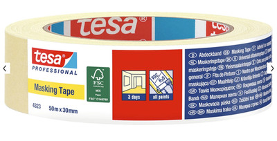 Tesa Band Papier 4323 PROFESSIONAL Generika Aufkleber Natürlich 50MT X 30MM 10