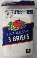 Vintage 2001 Fruit Of The Loom Boys Briefs Sz 12 3 Pack New Nos