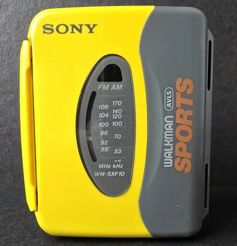 Vintage Sony Walkman Sports WM-SXF10 Portable AM/FM Radio Cassette Player Yellow