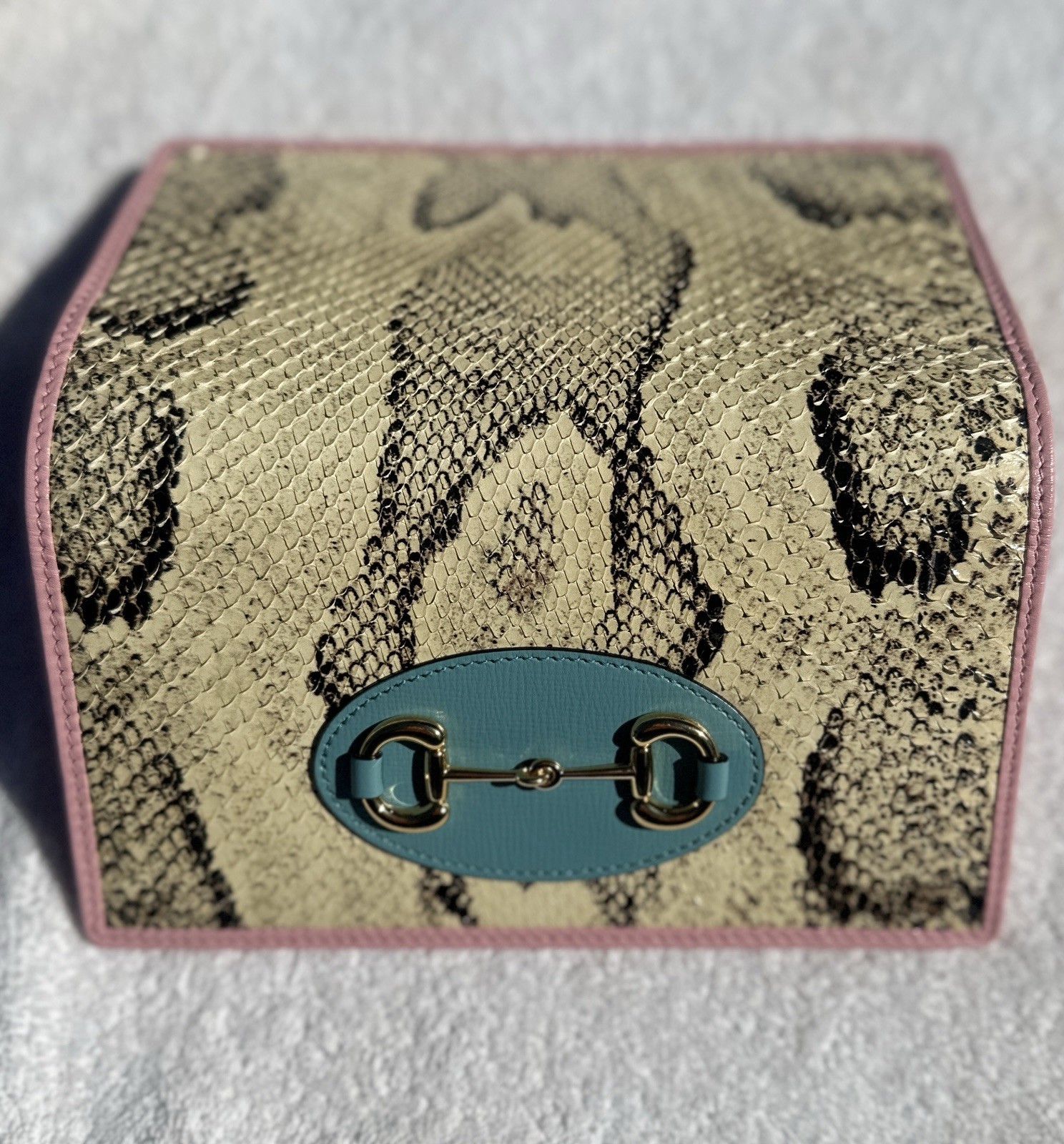 Gucci 1955 Horsebit Limited Edition Python Wallet on Chain~ Full Set~ Excellent image 2