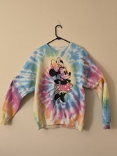 Disney Tie Dye Minnie Mouse Sweater Pullover Adult XL Tie Dyed Pre-Owned
