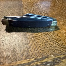 Vintage Sears 95419 3 Blade Stockman Knife Wood & Brass Handle Made In USA (972)