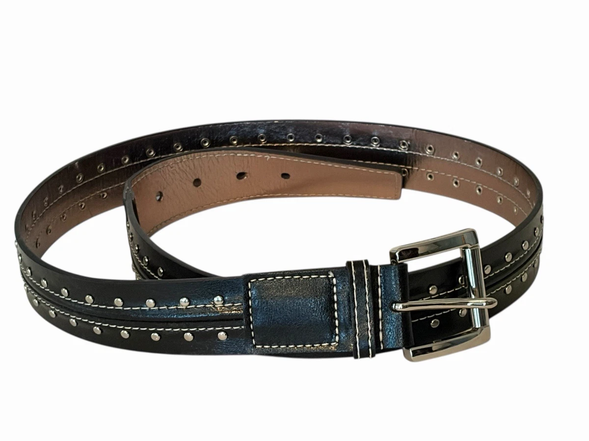 Michael Kors metallic Leather Studded Wide Belt with Silver-Tone Buckle XL 45” Designer inspired mk ladies belt for sale main image 4