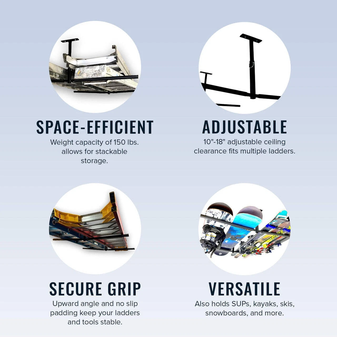 StoreYourBoard Hi-Port 2 Ladder Ceiling Storage Rack - Thumbnail 3
