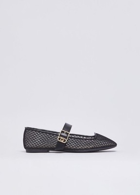 LIU JO Netz Ballerinas Farbe Schwarz Flat TX26722222 P/E 2026