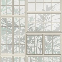 Fototapete Fenster Vliestapete Floral Creme Beige Pflanzen Wohnzimmer