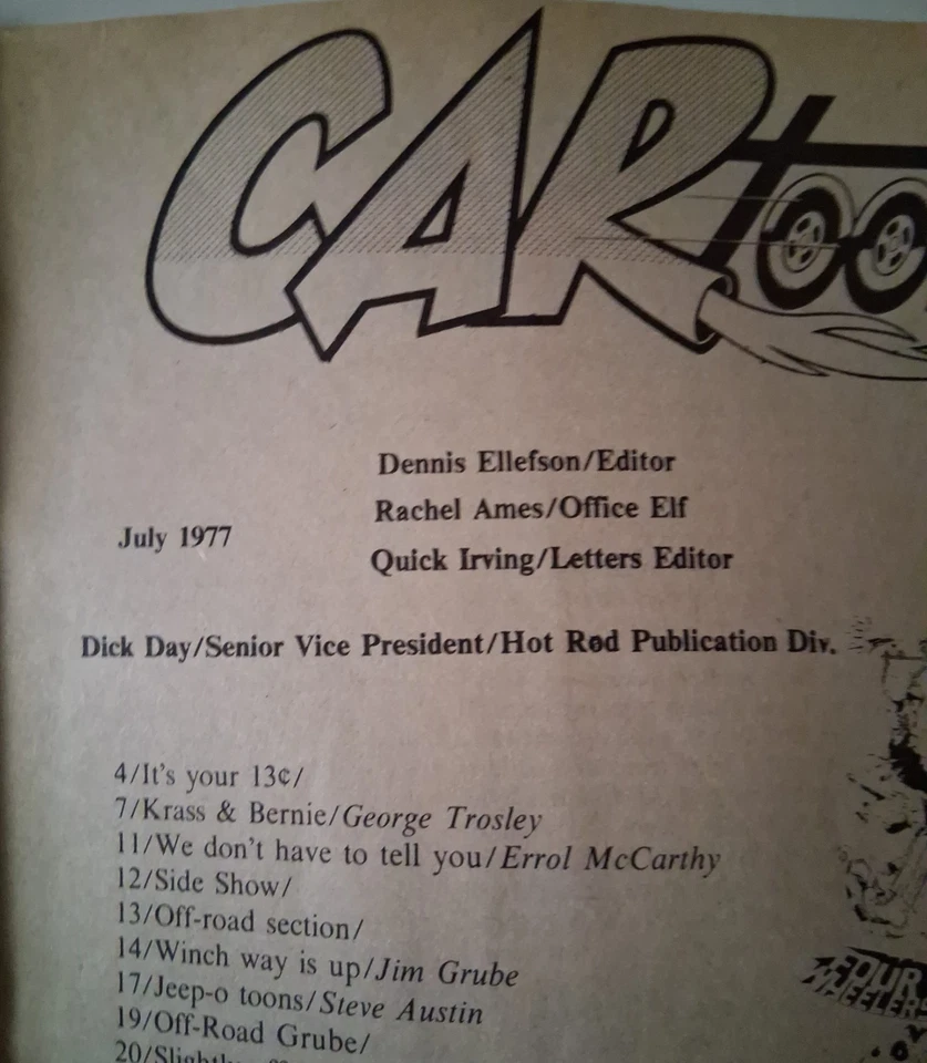 VINTAGE CARtoons MAGAZINE Peterson July 1977 - Image 3 of 3