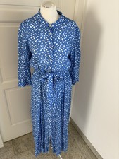 Zara, Blusenkleid, Größe: L weiß blau Tupfen Punkte Damen lang 