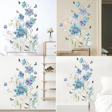 Purple Flowers Plant Wall Sticker Decal Room Nursery Art Mural Gifts Stickers