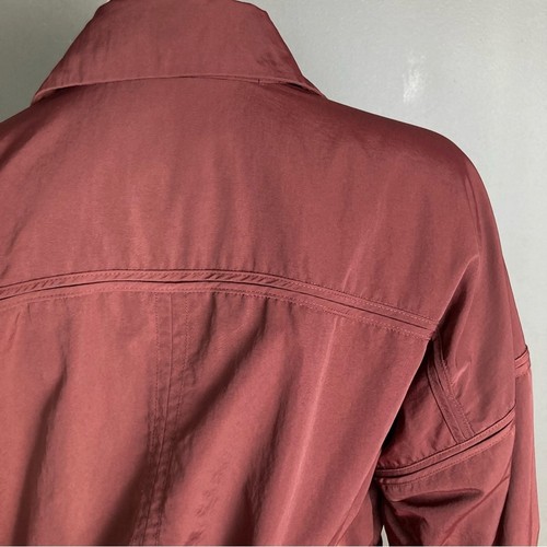 Athleta Jacket small Spring cropped boxy Red Maroon Acadia sporty moto - Picture 12 of 15