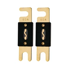 The Wires Zone High-Quality Gold Plated 80A Amp ANL Fuse (2 Pack)