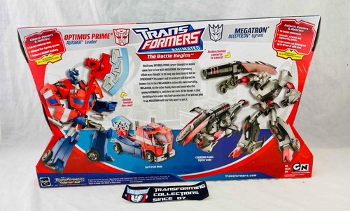 Transformers Animated The Battle Begins 2 Pack Optimus Prime vs Megatron MISB - Picture 2 of 2