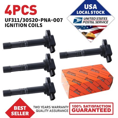 New 30520PNA007 4XIgnition Coil For OEM Acura CSX RSX Honda Civic Accord S2000