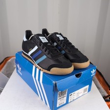 *RARE* UK 9 - adidas Originals Rom Black Blue Mens Trainers EF5733 DEADSTOCK