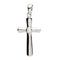 Basic Silber 27.9173S Damen AnhäNger Kreuz Sterling-Silber 925 Weiß Zirkonia