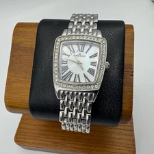 Anne Klein Danity Gemmed Ladies Quartz Watch Round Silver Tone Metal