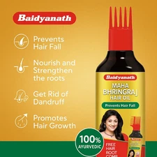 Baidyanath Maha Bhringraj Hair Oil 200ml | Ayurvedic Hair Strengthening Oil + Co