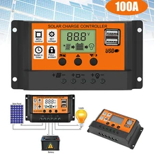 100A MPPT Solar Panel Kit Regulator Charge Controller Auto Focus Tracking12V 24v
