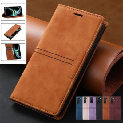 Echt Leder Hülle Für Samsung A54 A34 A15 S24 S25 Ultra Flip  Schutz Wallet Case