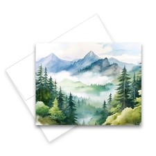 12 All Occasion Greeting Cards Blank w/ Envelopes - Watercolor Mountain Cards