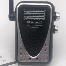 Reliant World Receiver AM/FM/SW 3 Band Radio Hand Held Black Tested
